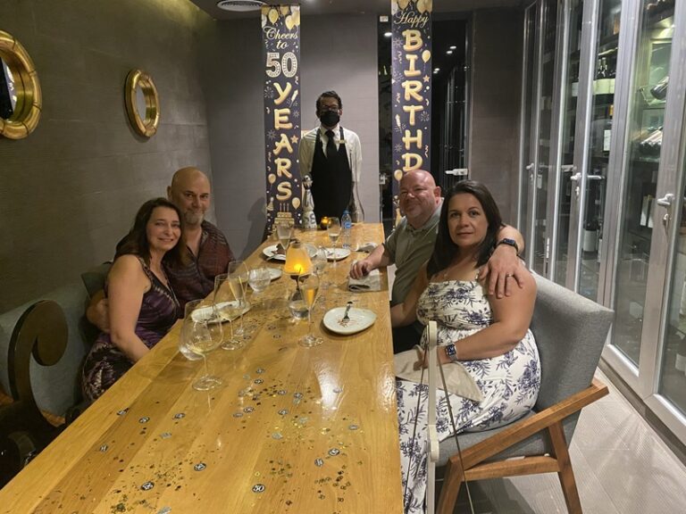 Our private birthday dinner in the Portofino wine cellar